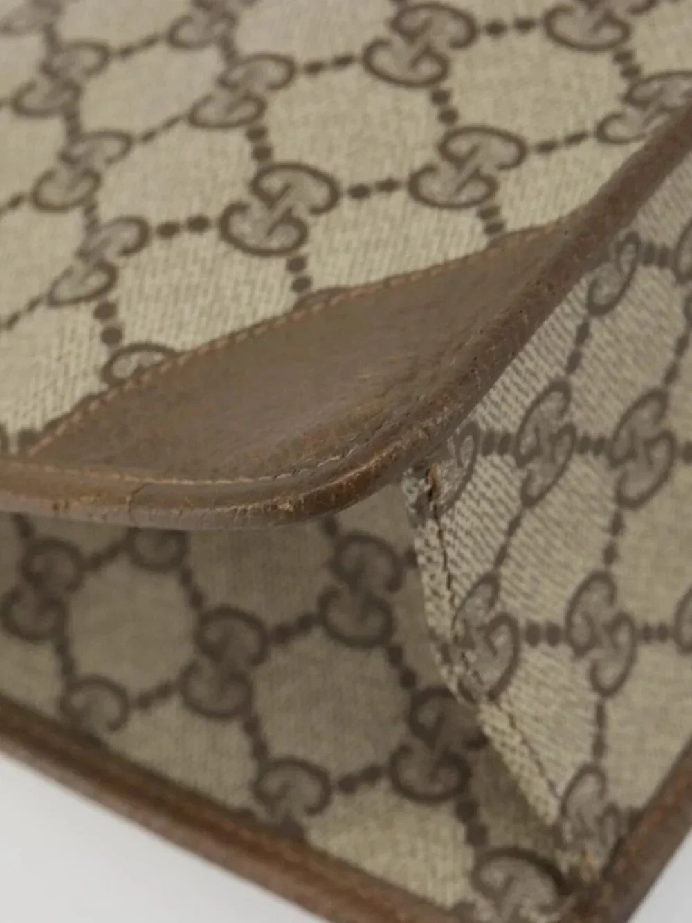 GUCCI GG Supreme Clutch Bag Clutch Bag PVC Beige Auth 188571